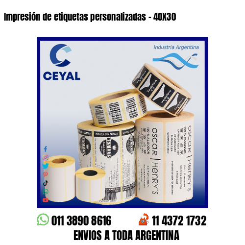 Impresión de etiquetas personalizadas – 40X30