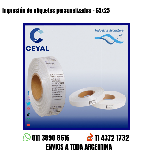 Impresión de etiquetas personalizadas – 65×25