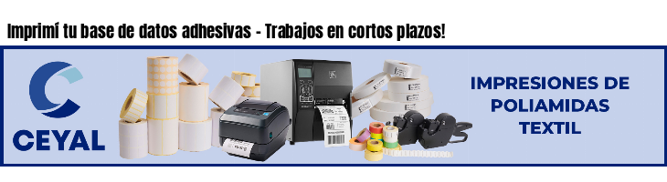 Imprimí tu base de datos adhesivas - Trabajos en cortos plazos!