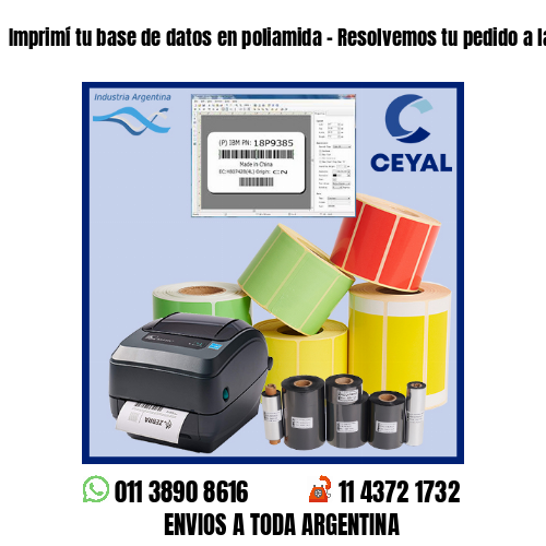 Imprimí tu base de datos en poliamida – Resolvemos tu pedido a la brevedad!