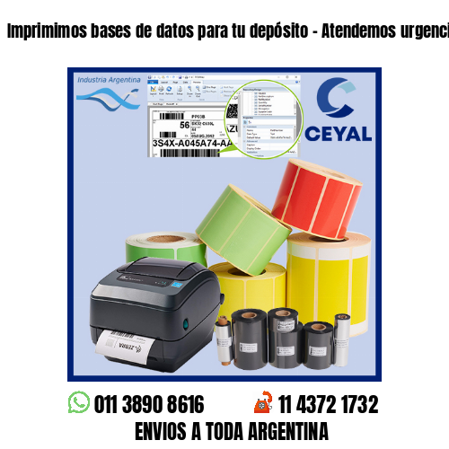 Imprimimos bases de datos para tu depósito – Atendemos urgencias!