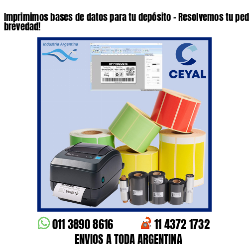 Imprimimos bases de datos para tu depósito – Resolvemos tu pedido a la brevedad!