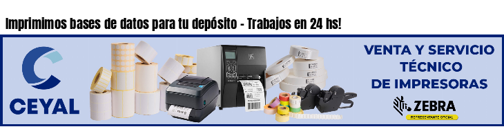 Imprimimos bases de datos para tu depósito - Trabajos en 24 hs!
