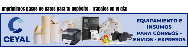 Imprimimos bases de datos para tu depósito - Trabajos en el día!