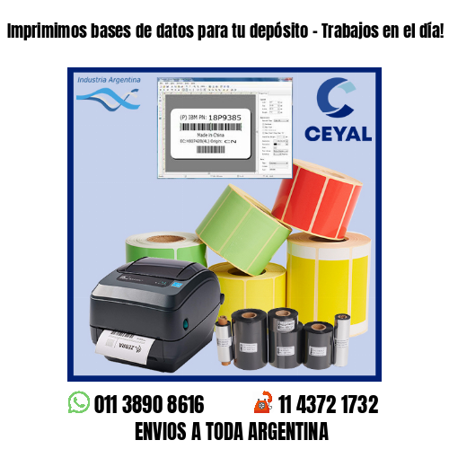 Imprimimos bases de datos para tu depósito – Trabajos en el día!