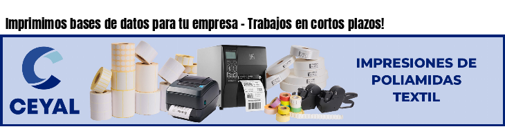 Imprimimos bases de datos para tu empresa - Trabajos en cortos plazos!