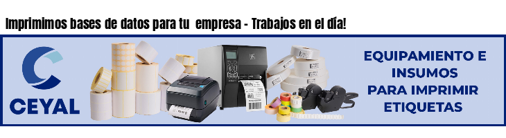 Imprimimos bases de datos para tu  empresa - Trabajos en el día!