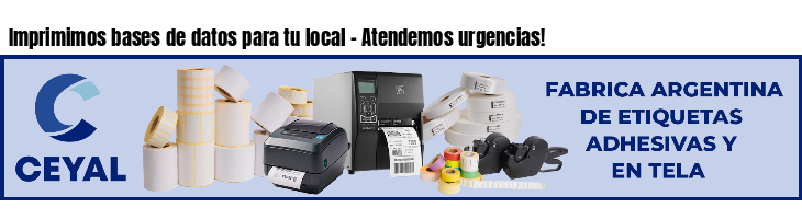 Imprimimos bases de datos para tu local - Atendemos urgencias!