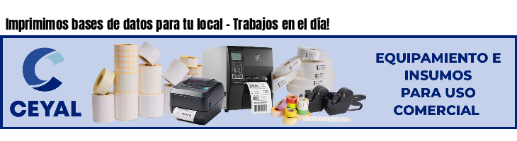 Imprimimos bases de datos para tu local - Trabajos en el día!