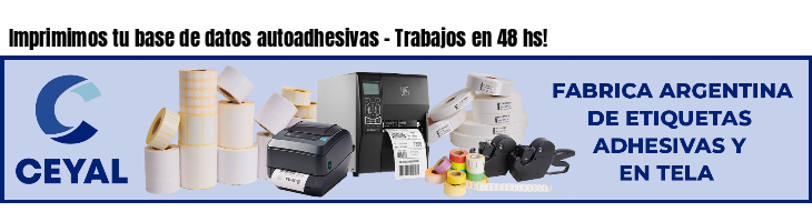 Imprimimos tu base de datos autoadhesivas - Trabajos en 48 hs!
