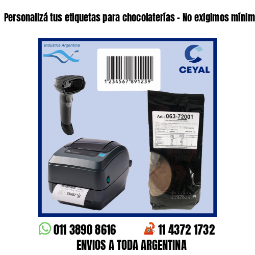 Personalizá tus etiquetas para chocolaterías – No exigimos mínimos!