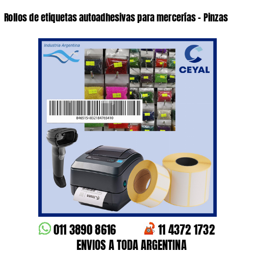 Rollos de etiquetas autoadhesivas para mercerías – Pinzas