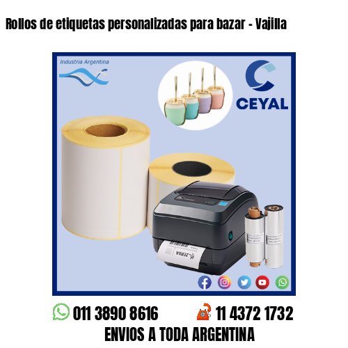 Rollos de etiquetas personalizadas para bazar – Vajilla