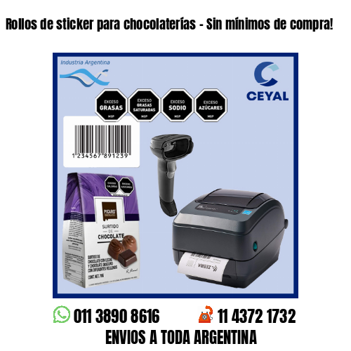 Rollos de sticker para chocolaterías – Sin mínimos de compra!