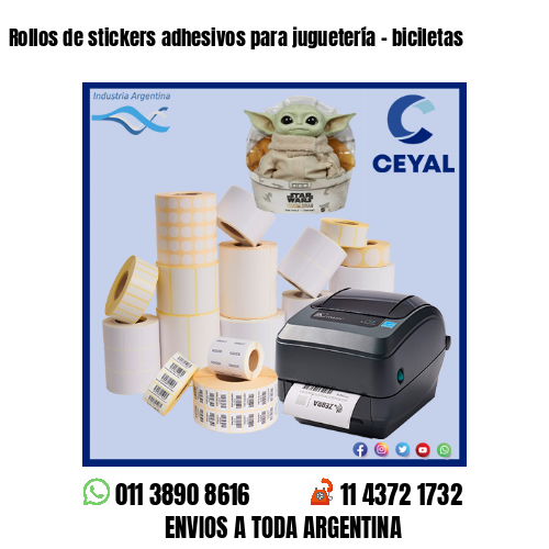 Rollos de stickers adhesivos para juguetería – biciletas