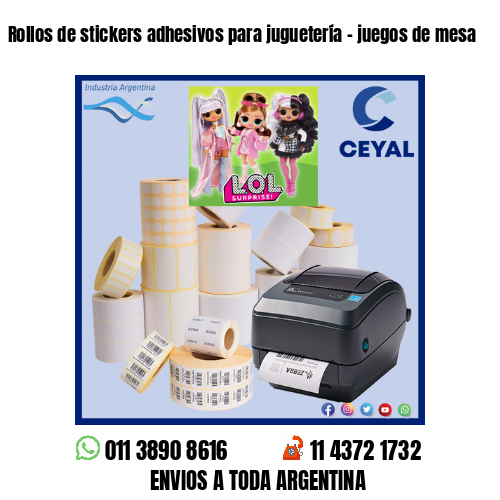 Rollos de stickers adhesivos para juguetería – juegos de mesa