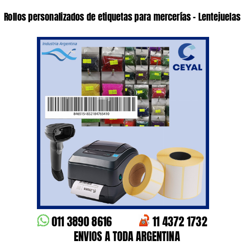 Rollos personalizados de etiquetas para mercerías – Lentejuelas