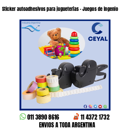 Sticker autoadhesivos para jugueterías – Juegos de ingenio