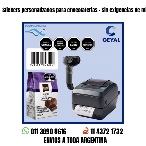 Stickers personalizados para chocolaterías – Sin exigencias de mínimos!