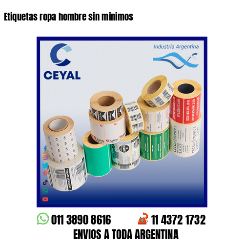 Etiquetas ropa hombre sin minimos