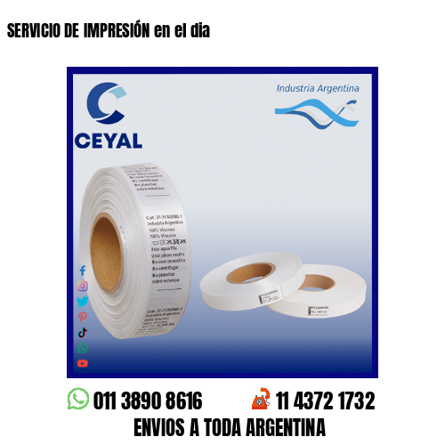 SERVICIO DE IMPRESIÓN en el dia
