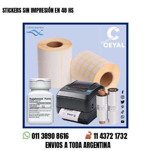 STICKERS SIN IMPRESIÓN EN 48 HS