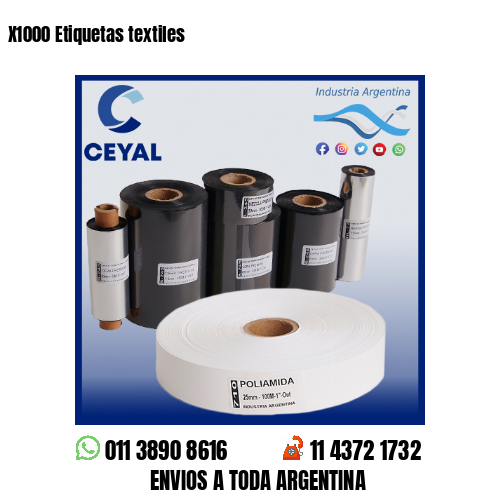 X1000 Etiquetas textiles
