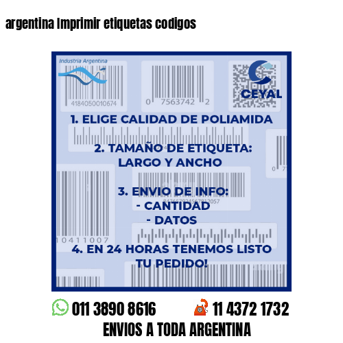 argentina Imprimir etiquetas codigos