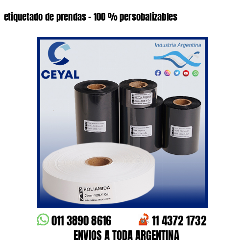 etiquetado de prendas – 100 % persobalizables