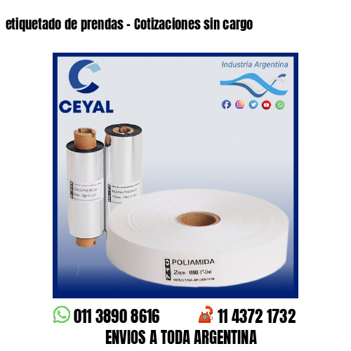 etiquetado de prendas – Cotizaciones sin cargo