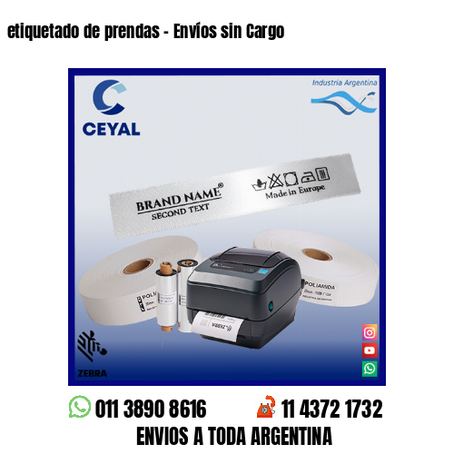 etiquetado de prendas – Envíos sin Cargo