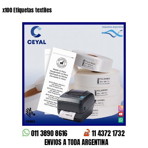 x100 Etiquetas textiles