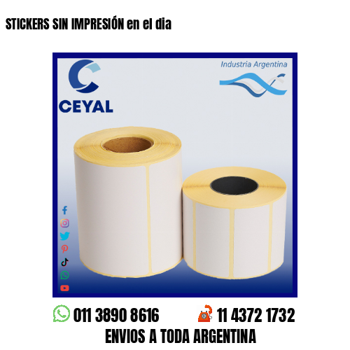 STICKERS SIN IMPRESIÓN en el dia