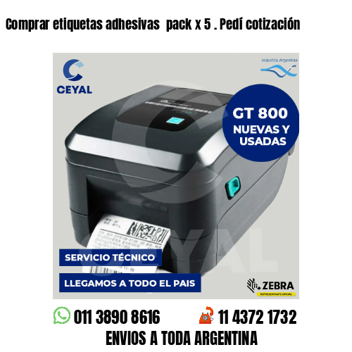 Comprar etiquetas adhesivas  pack x 5 . Pedí cotización