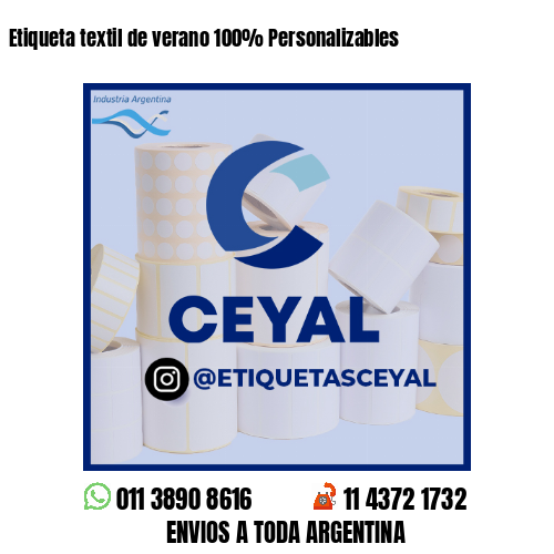 Etiqueta textil de verano 100% Personalizables