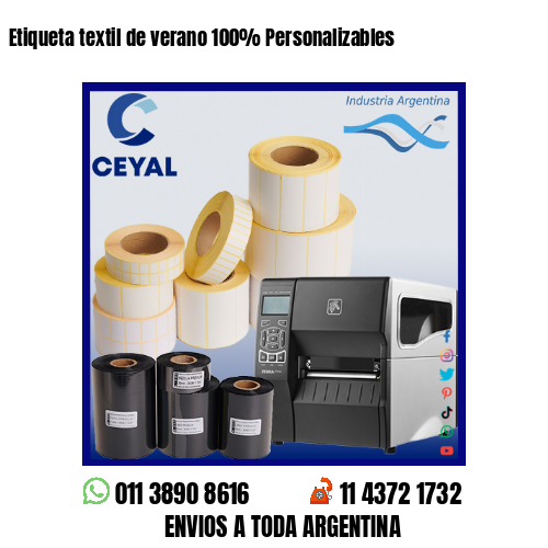 Etiqueta textil de verano 100% Personalizables