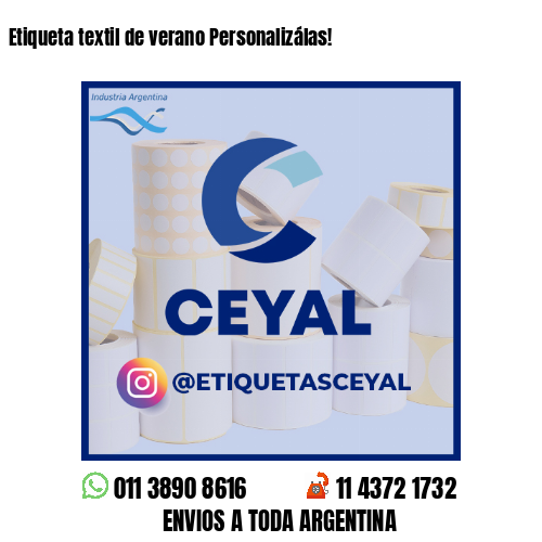 Etiqueta textil de verano Personalizálas!