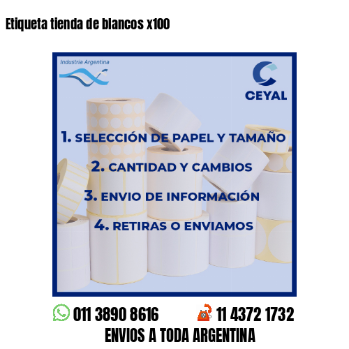 Etiqueta tienda de blancos x100