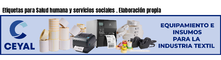 Etiquetas para Salud humana y servicios sociales . Elaboración propia