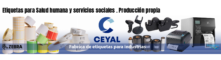Etiquetas para Salud humana y servicios sociales . Producción propia