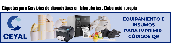 Etiquetas para Servicios de diagnósticos en laboratorios . Elaboración propia