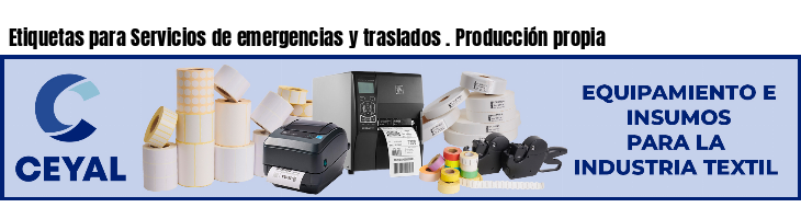 Etiquetas para Servicios de emergencias y traslados . Producción propia