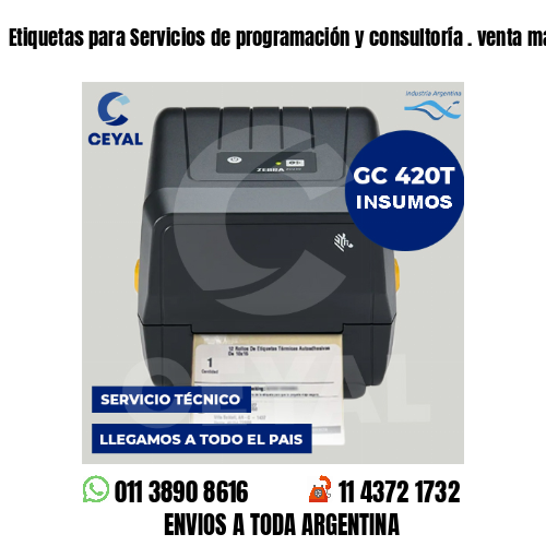 Etiquetas para Servicios de programación y consultoría . venta mayorista