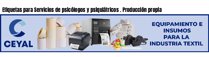 Etiquetas para Servicios de psicólogos y psiquiátricos . Producción propia