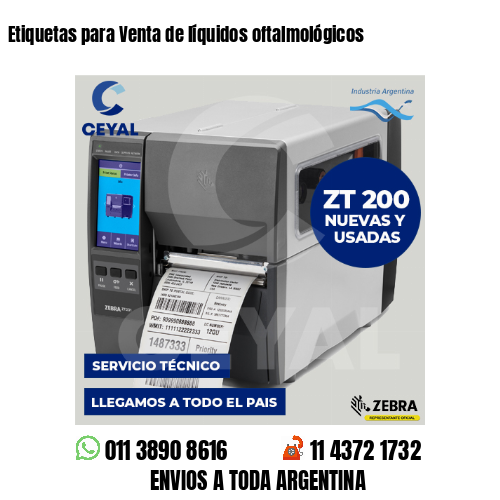 Etiquetas para Venta de líquidos oftalmológicos