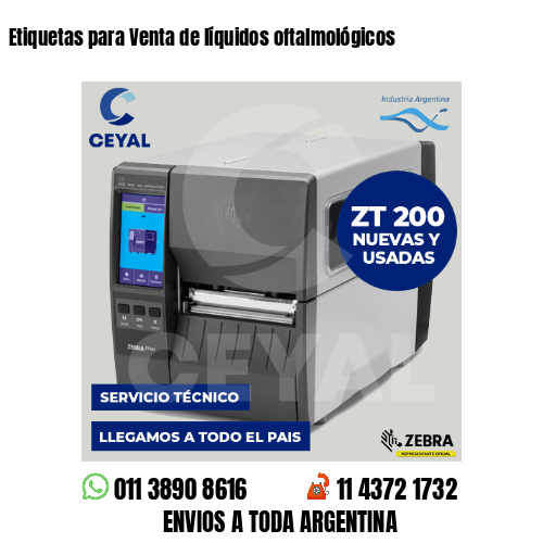 Etiquetas para Venta de líquidos oftalmológicos