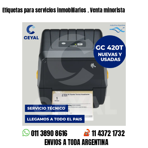Etiquetas para servicios inmobiliarios . Venta minorista