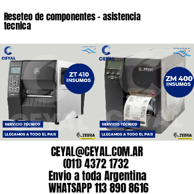 Reseteo de componentes - asistencia tecnica