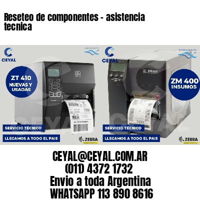 Reseteo de componentes - asistencia tecnica