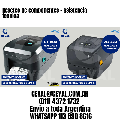 Reseteo de componentes - asistencia tecnica